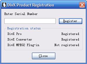 DivX Pro Registration Status